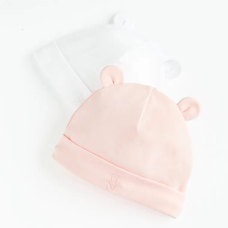 Cool Club, Czapka dziewczęca, jasnoróżowa, biała, zestaw, 2 szt.