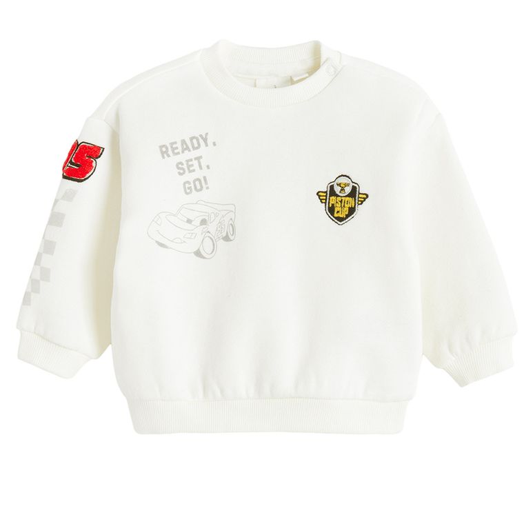 Cool Club, Dres chłopięcy, biało-niebieski, Auta