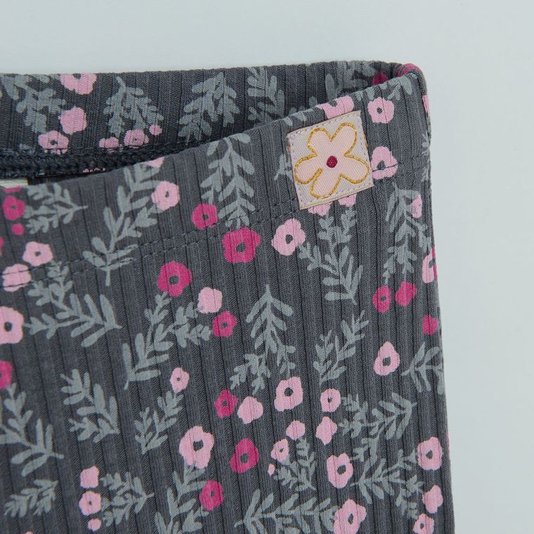 Cool Club, Jegginsy dziewczęce, dzwony, prążkowane, grafitowe