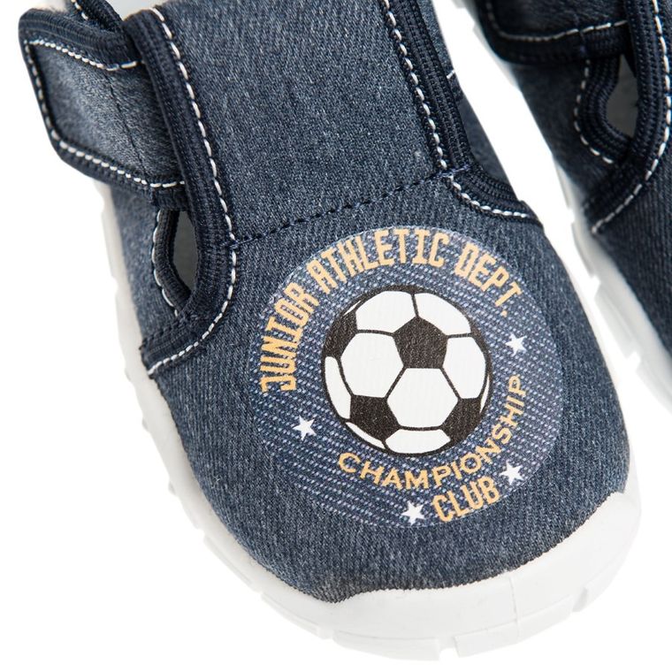 Cool Club, Kapcie chłopięce, denim, piłka nożna