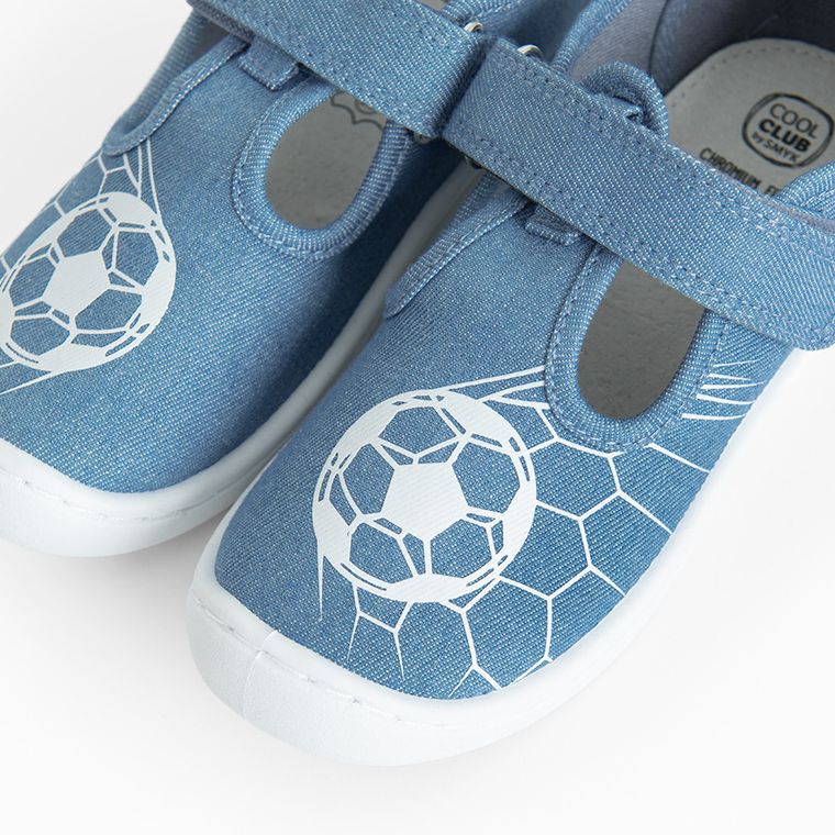 Cool Club, Kapcie chłopięce, niebieskie, Zdrowa Stopa, Comfort-Fit