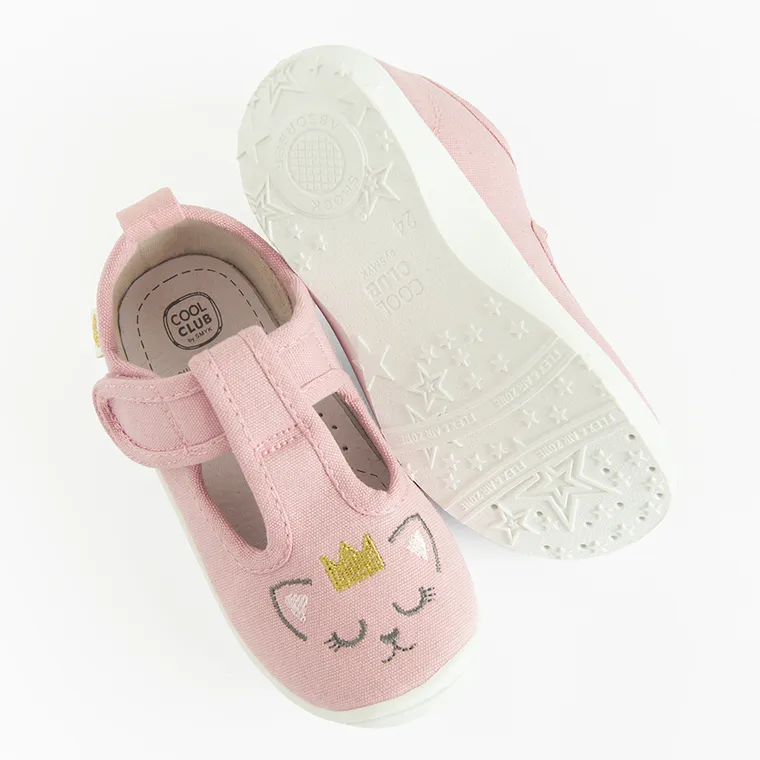 Cool Club, Kapcie dziewczęce, różowe, skórzana wkładka, Zdrowa Stopa