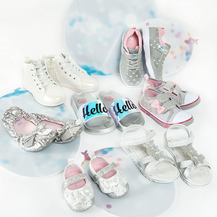 Cool Club, Klapki dziewczęce, srebrne, Hello