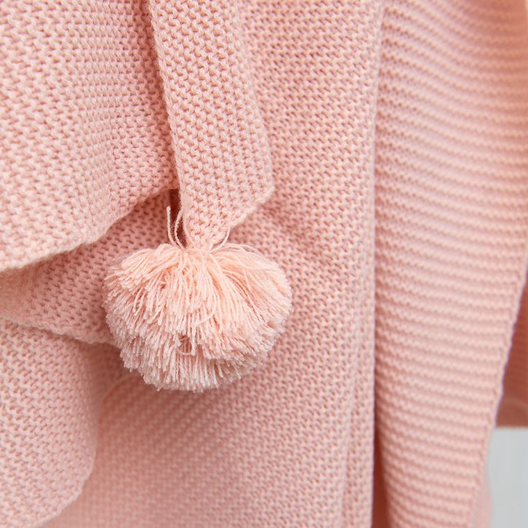 Cool Club, Kocyk dziewczęcy z pomponami, różowy, 100-100 cm