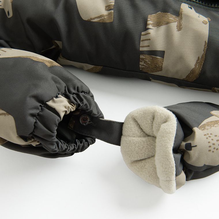 Cool Club, Kombinezon chłopięcy z kapturem, ocieplany, szary