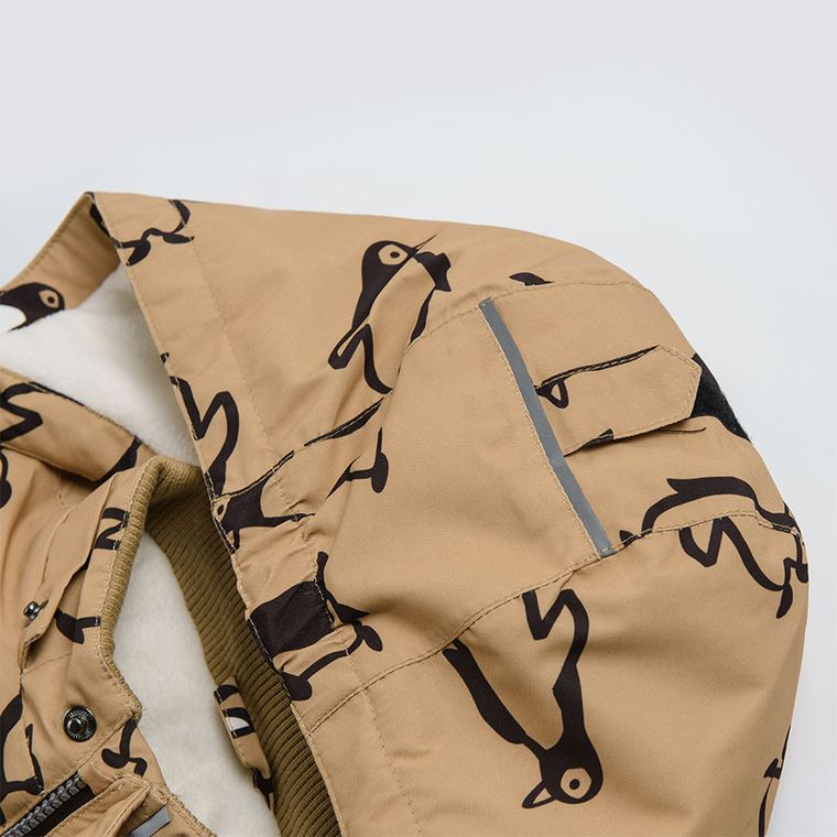 Cool Club, Kombinezon dziecięcy z kapturem, jasnobrązowy, wypełnienie PrimaLoft