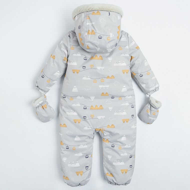 Cool Club, Kombinezon dziecięcy z kapturem, szary