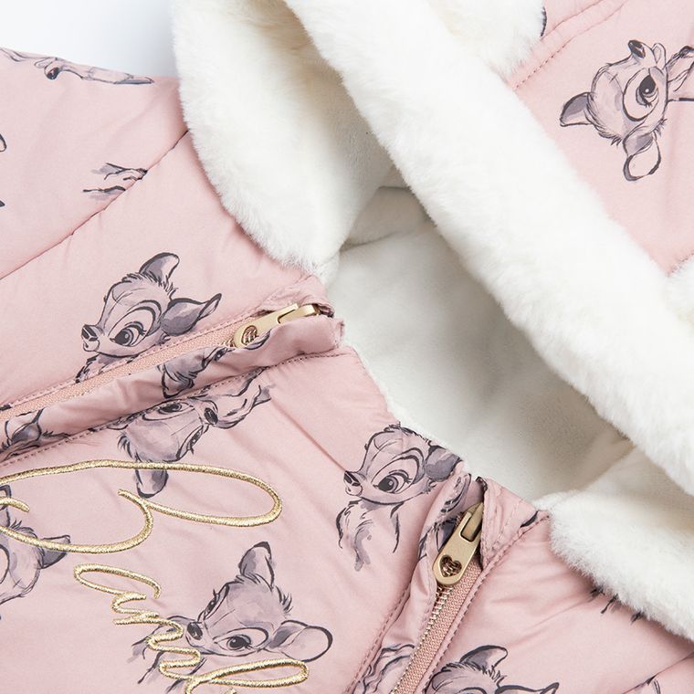 Cool Club, Kombinezon dziewczęcy z kapturem, jasnoróżowy, Bambi