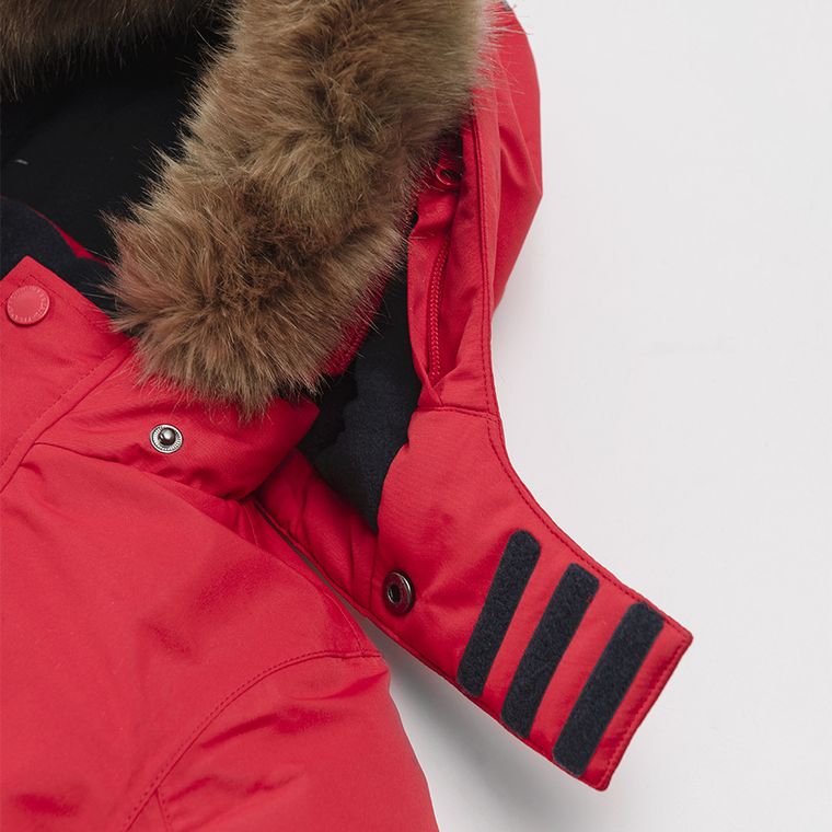 Cool Club, Kombinezon narciarski chłopięcy z kapturem, czerwony