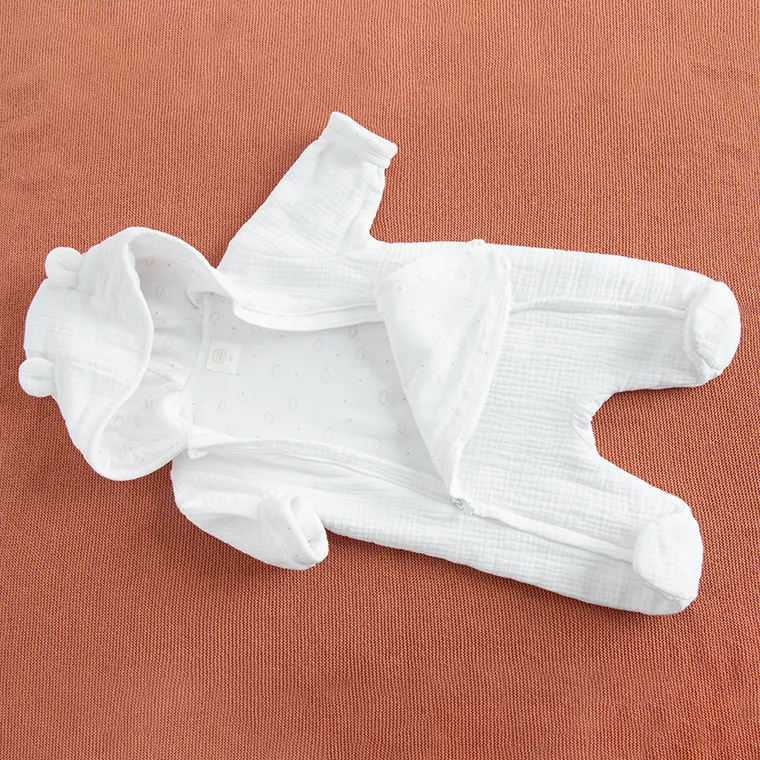 Cool Club, Kombinezon przejściowy niemowlęcy z kapturem, muślinowy, biały