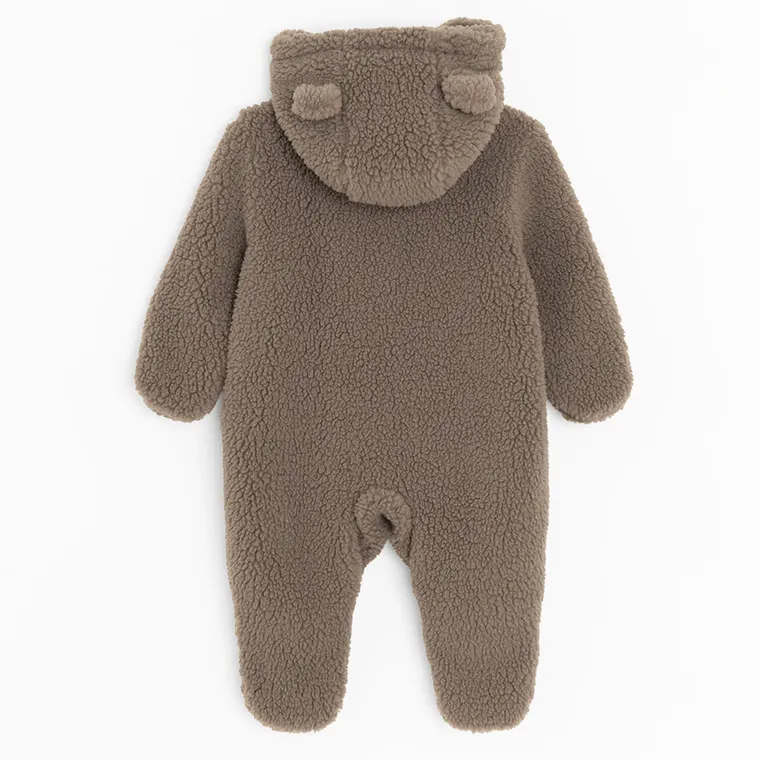 Cool Club, Kombinezon przejściowy niemowlęcy z kapturem, ocieplany, brązowy