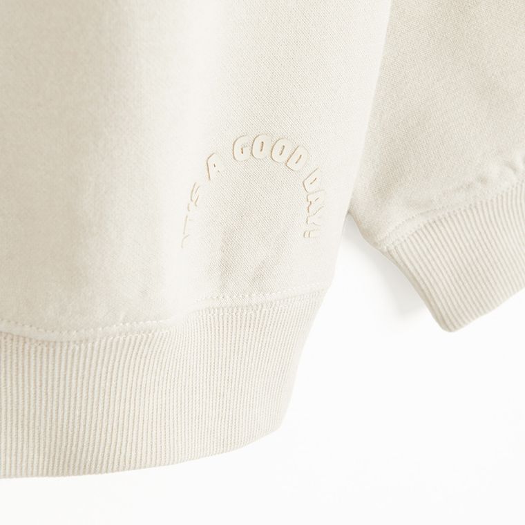 Cool Club, Komplet chłopięcy, Bluza ocieplana, Szorty, beżowy