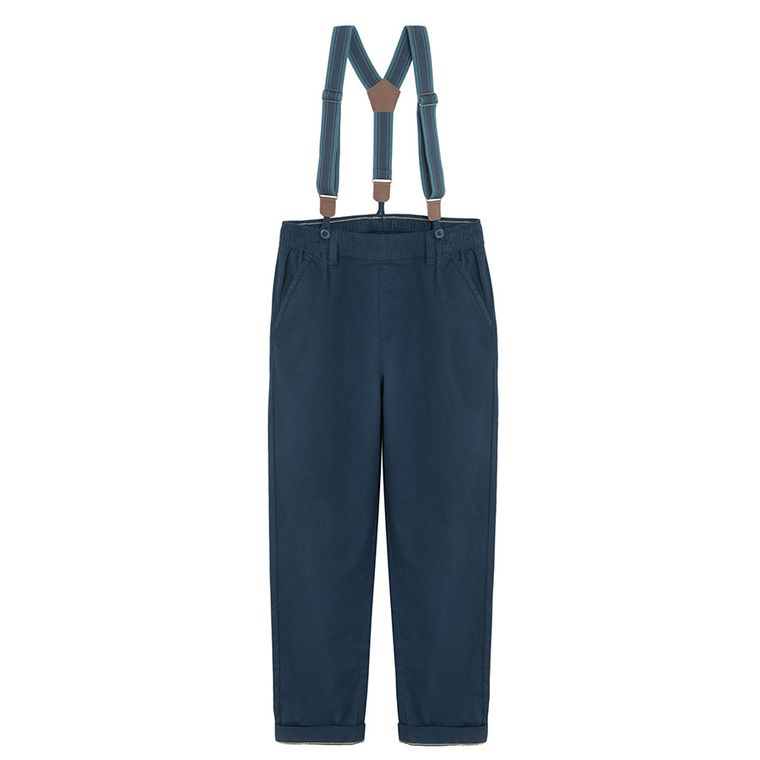 Cool Club, Komplet chłopięcy, Koszula z krótkim rękawem, Spodnie materiałowe, Szelki, mix