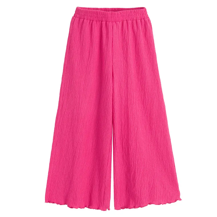 Cool Club, Komplet dziewczęcy, Bluzka bez rękawów, Spodnie materiałowe, wide, różowy