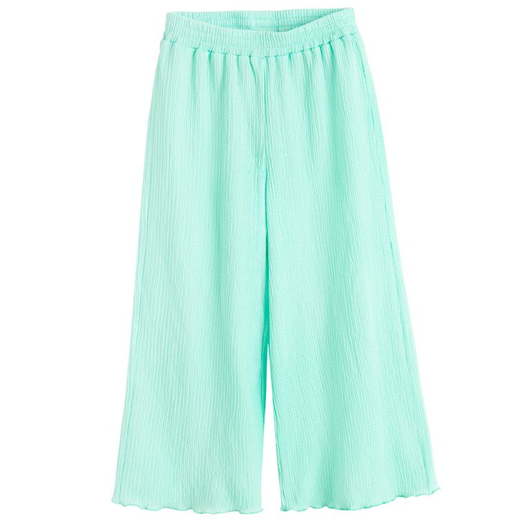 Cool Club, Komplet dziewczęcy, Bluzka bez rękawów, Spodnie materiałowe, wide, turkusowy