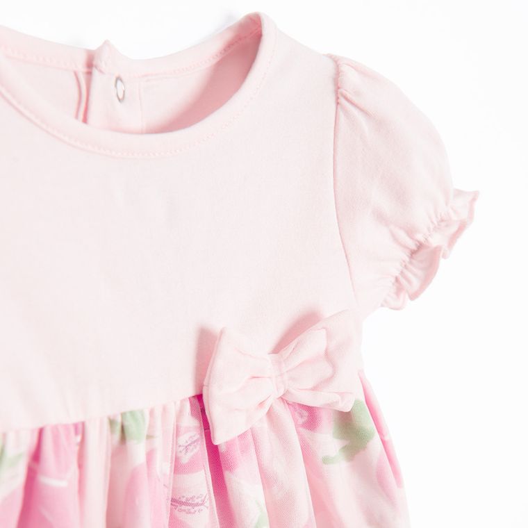 Cool Club, Komplet dziewczęcy, Body z krótkim rękawem, Opaska, różowy