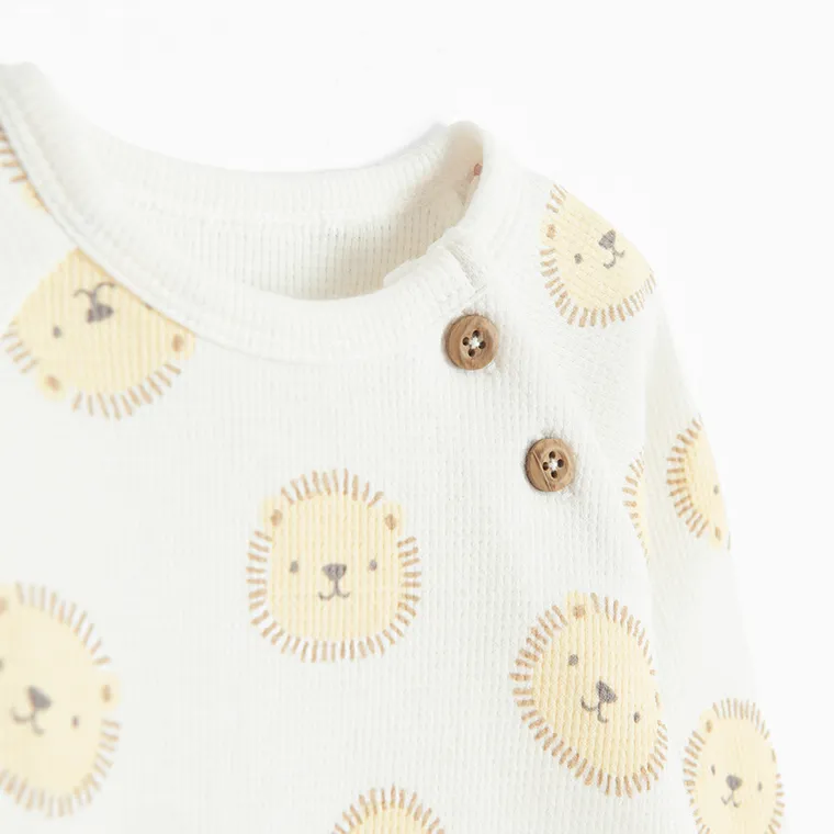 Cool Club, Komplet niemowlęcy, Body z długim rękawem, Półśpiochy, prążkowany, biały