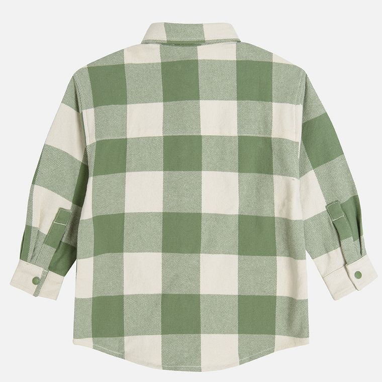 Cool Club, Koszula chłopięca z długim rękawem, ecru-zielona