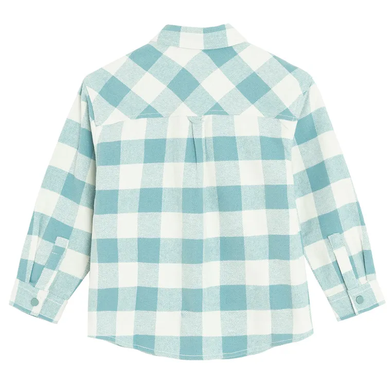 Cool Club, Koszula chłopięca z długim rękawem, flanelowa, niebiesko-biała