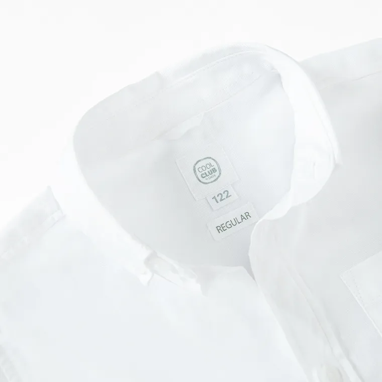 Cool Club, Koszula chłopięca z długim rękawem, regular, biała