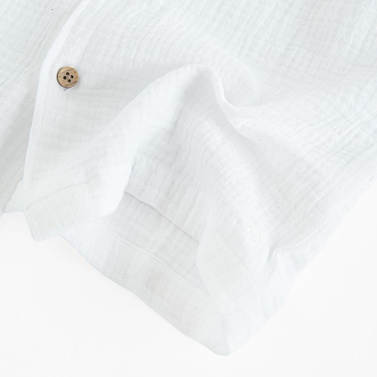 Cool Club, Koszula chłopięca z krótkim rękawem, regular, muślinowa, biała