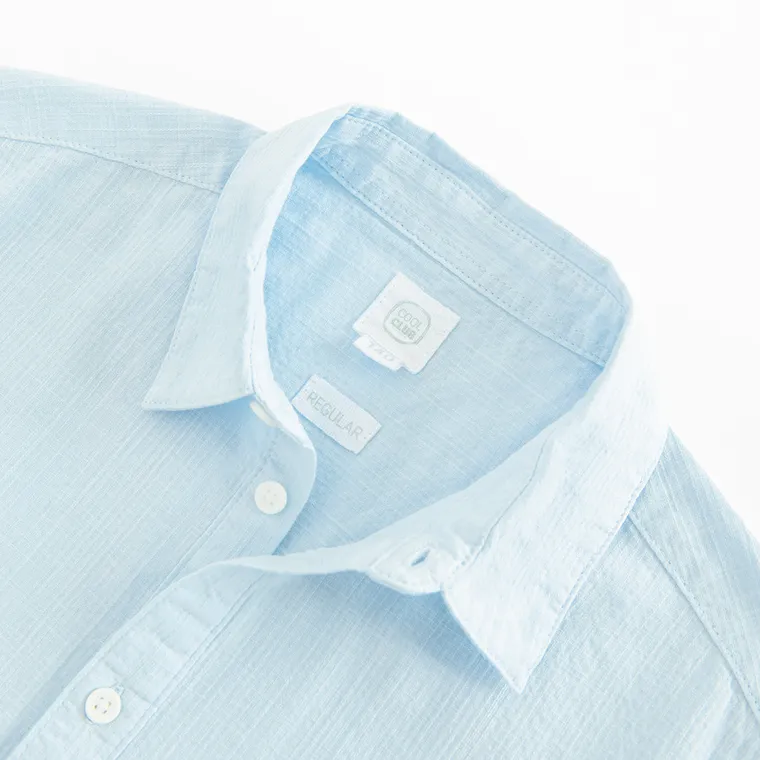 Cool Club, Koszula chłopięca z krótkim rękawem, regular, niebieska