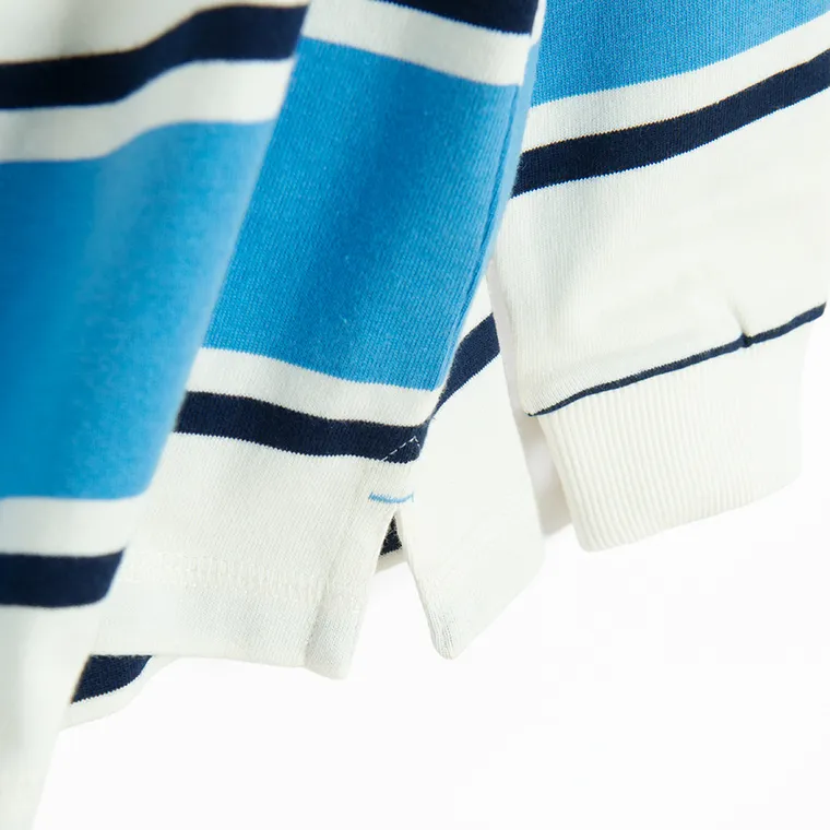 Cool Club, Koszulka polo chłopięca z długim rękawem, niebiesko-biała