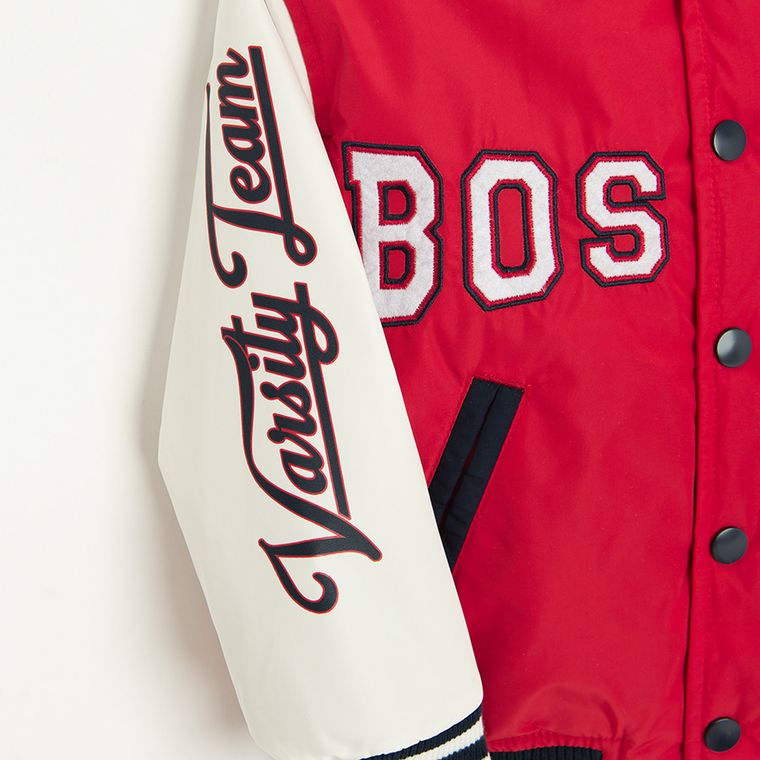 Cool Club, Kurtka bejsbolówka chłopięca z kapturem, czerwona