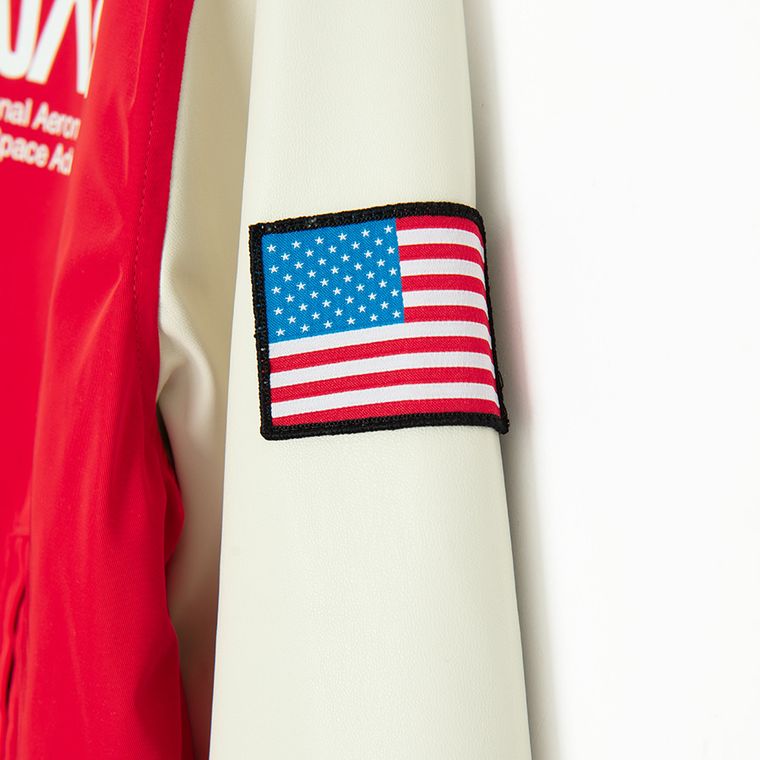 Cool Club, Kurtka bejsbolówka chłopięca z kapturem, oversize, czerwona, NASA