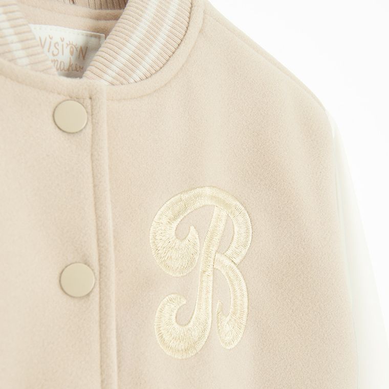 Cool Club, Kurtka bejsbolówka dziewczęca, beżowa