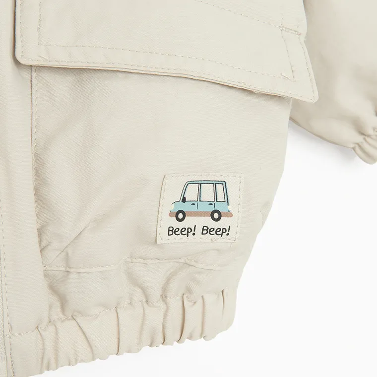 Cool Club, Kurtka chłopięca z kapturem, beżowa