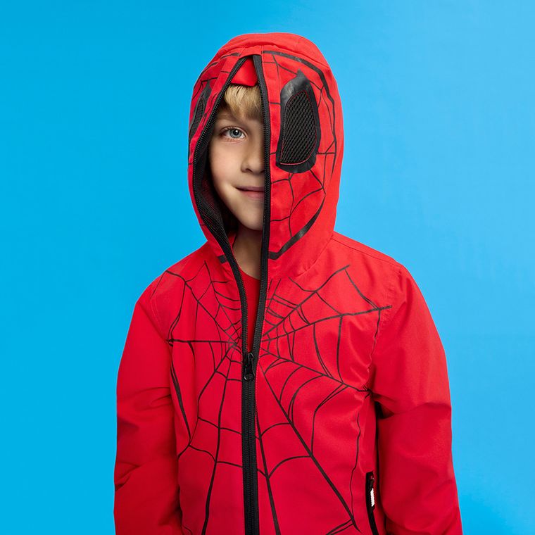 Cool Club, Kurtka chłopięca z kapturem, czerwona, Spider-Man