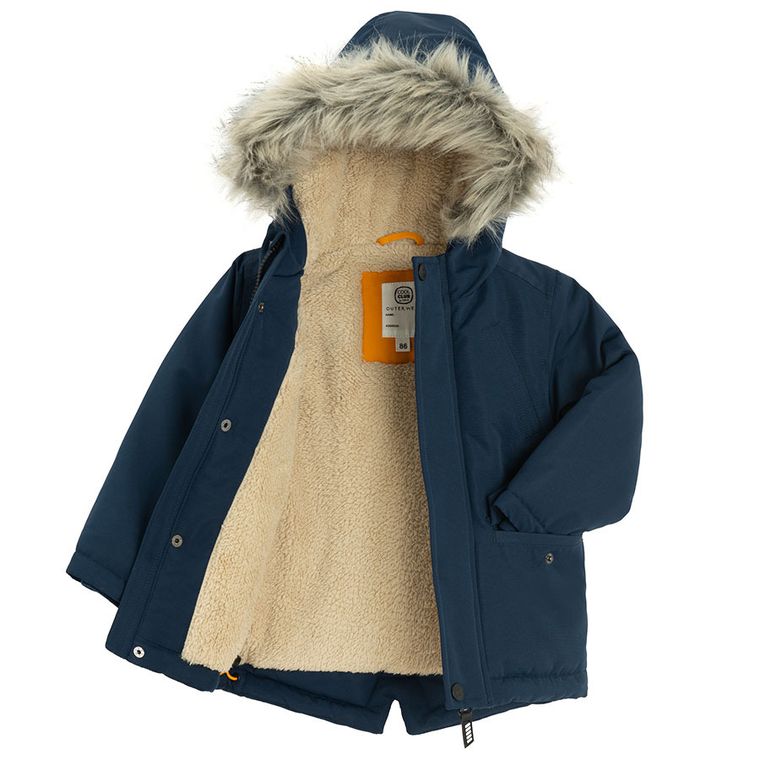 Cool Club, Kurtka chłopięca z kapturem, ocieplana, granatowa