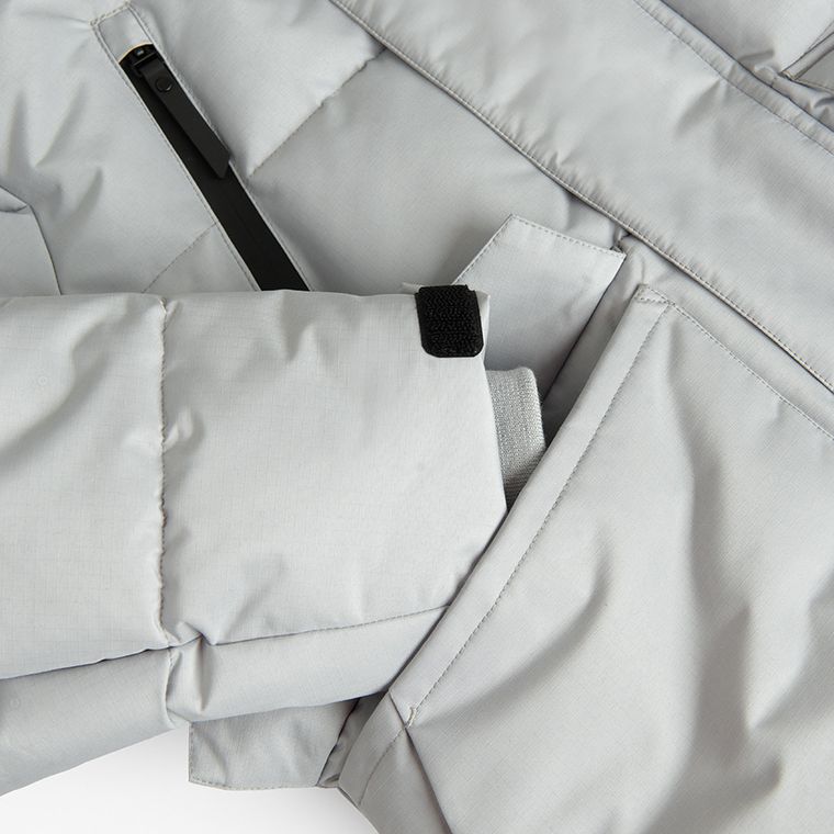 Cool Club, Kurtka chłopięca z kapturem, ocieplana, szara