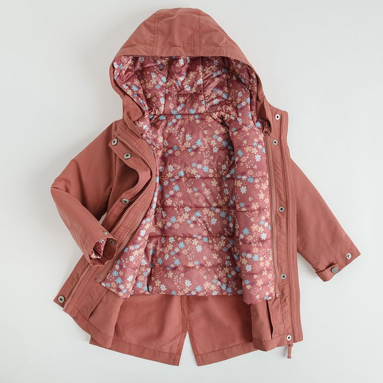 Cool Club, Kurtka dziewczęca z kapturem, 3w1, różowa