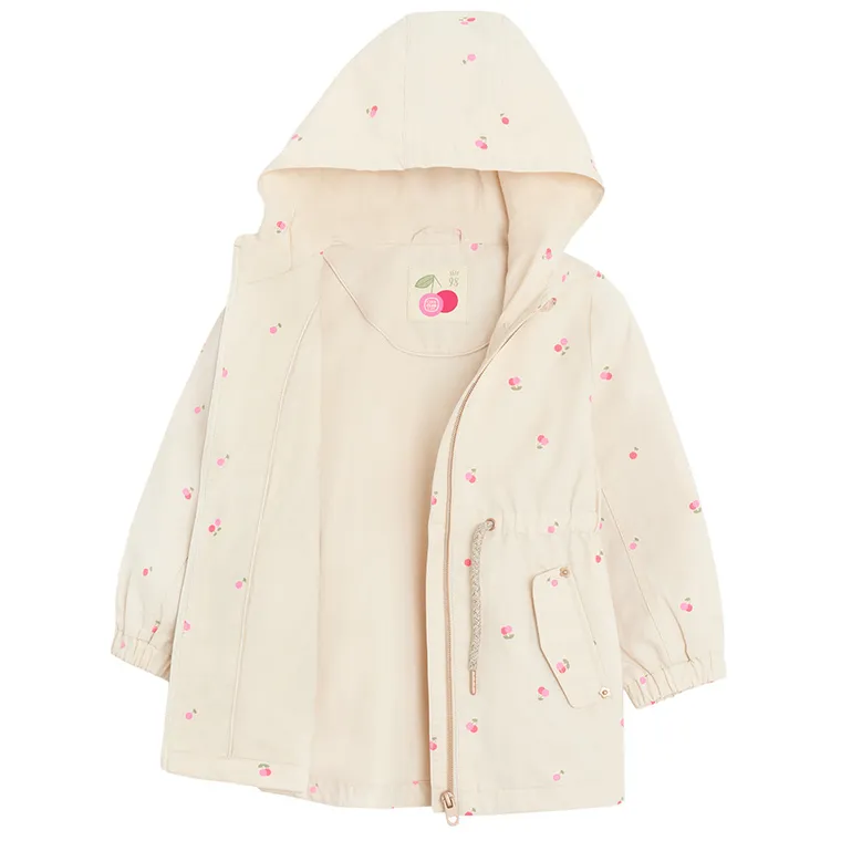 Cool Club, Kurtka dziewczęca z kapturem, beżowa