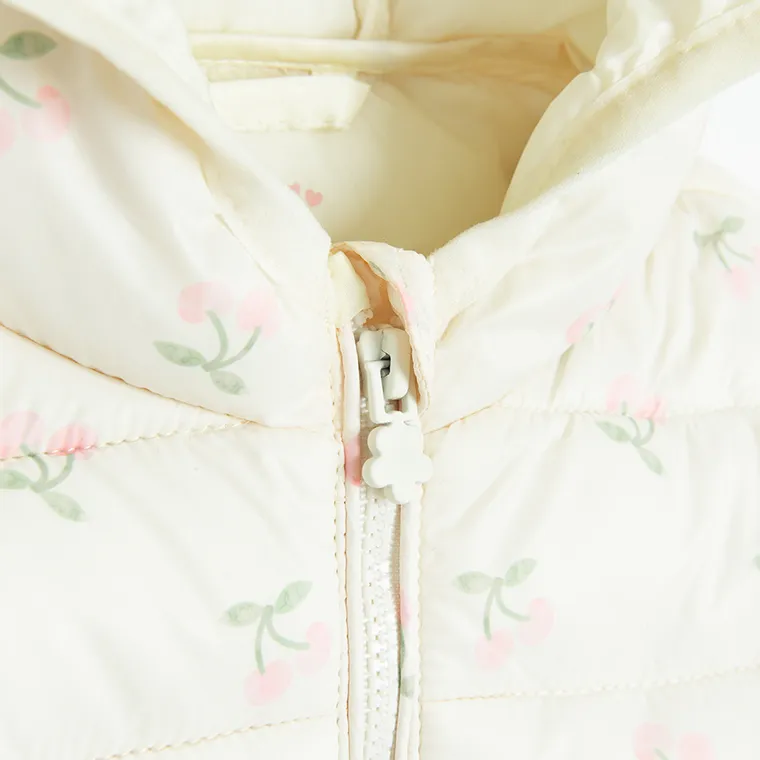 Cool Club, Kurtka dziewczęca z kapturem, ecru