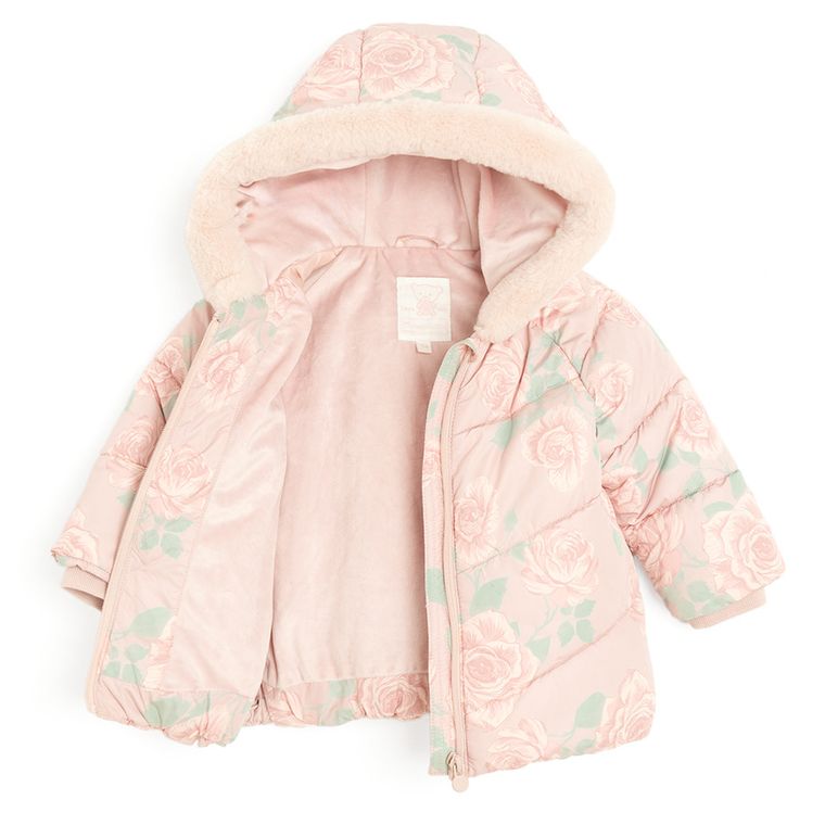 Cool Club, Kurtka dziewczęca z kapturem, ocieplana, różowa