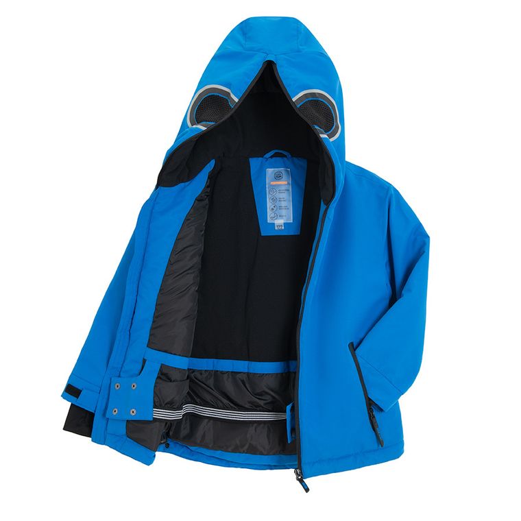 Cool Club, Kurtka narciarska chłopięca z kapturem, ocieplana, niebieska