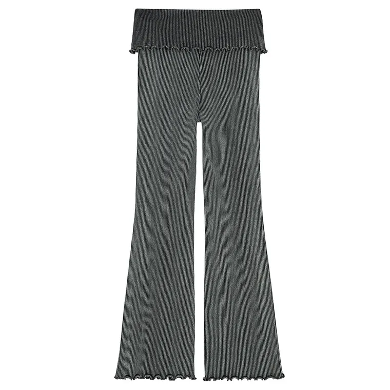 Cool Club, Legginsy dziewczęce, flare, prążkowane, czarne