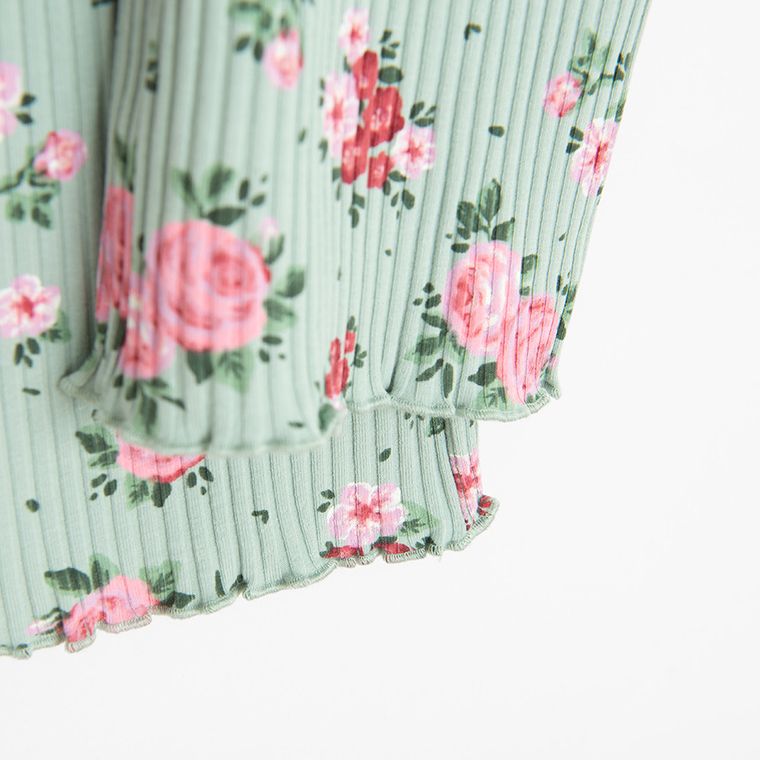 Cool Club, Legginsy dziewczęce, flare, prążkowane, zielone