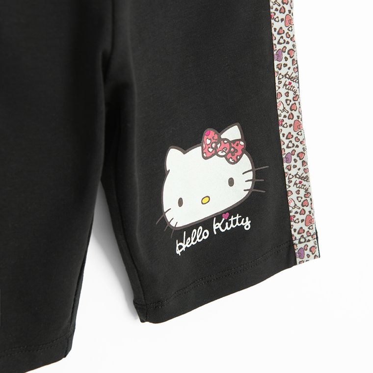 Cool Club, Legginsy dziewczęce, kolarki, czarne, Hello Kitty