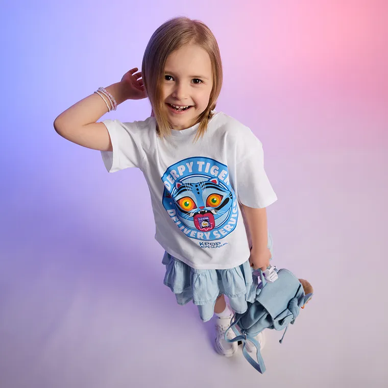 Cool Club, Luźny t-shirt dziewczęcy, biały, K-Pop Demon Hunters