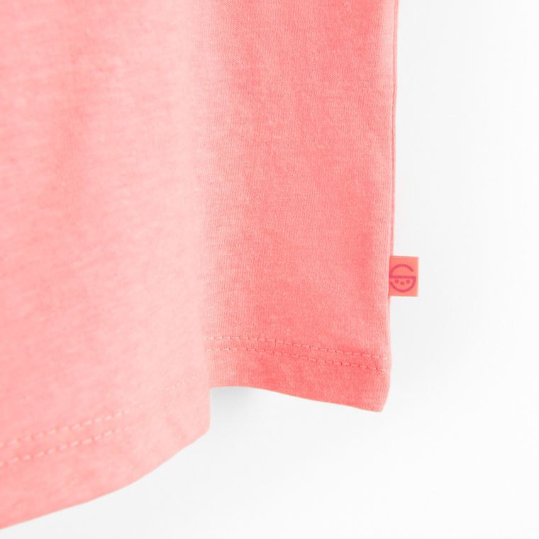 Cool Club, Luźny t-shirt dziewczęcy, różowy fluo