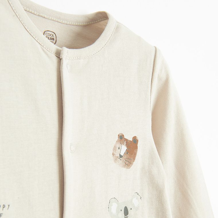 Cool Club, Pajac chłopięcy, beżowy, zestaw, 2 szt.