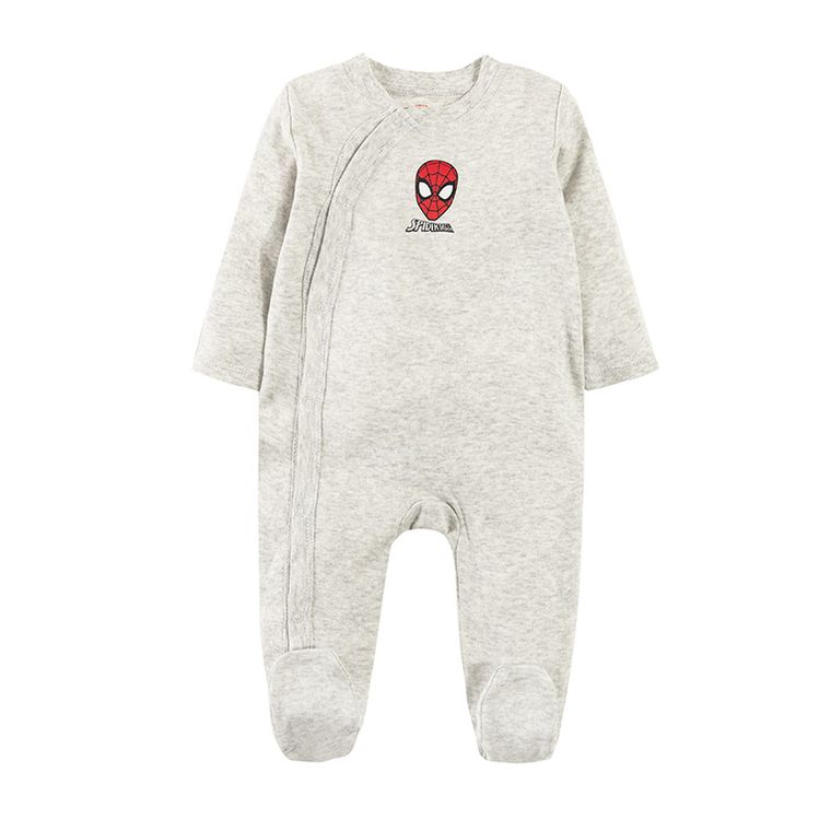Cool Club, Pajac chłopięcy, szary, czerwony, zestaw, 3 szt., Spider-Man