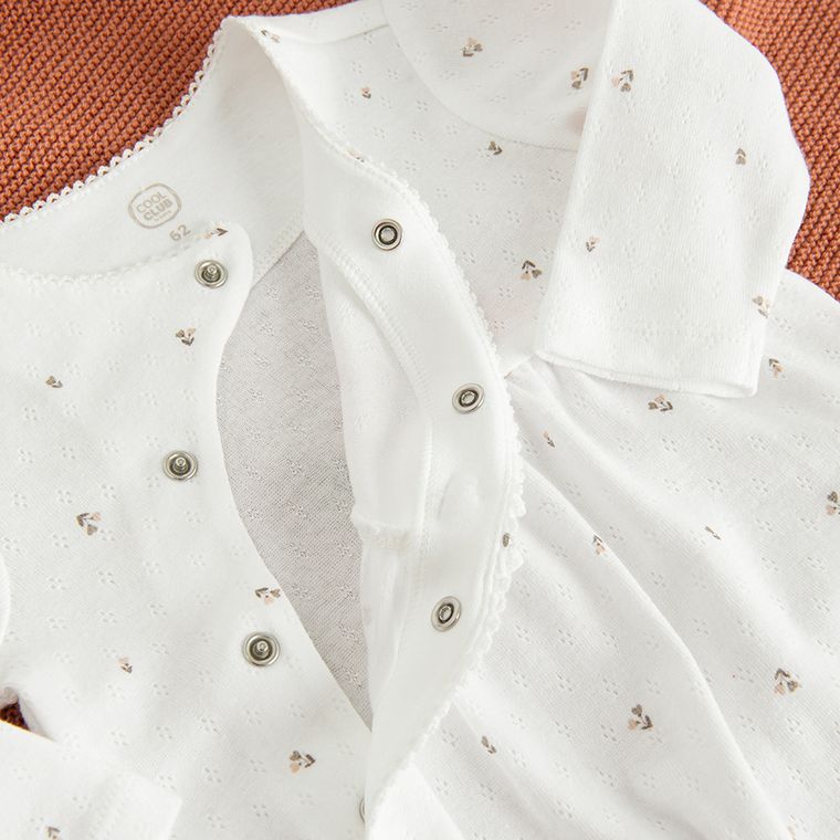 Cool Club, Pajac dziewczęcy, ażurowy, biały