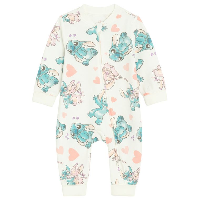 Cool Club, Pajac dziewczęcy, biały, Lilo i Stitch, zestaw, 2 szt.