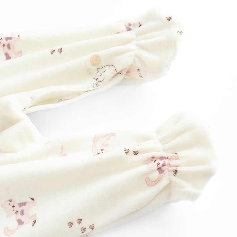 Cool Club, Pajac dziewczęcy, welurowy, biały