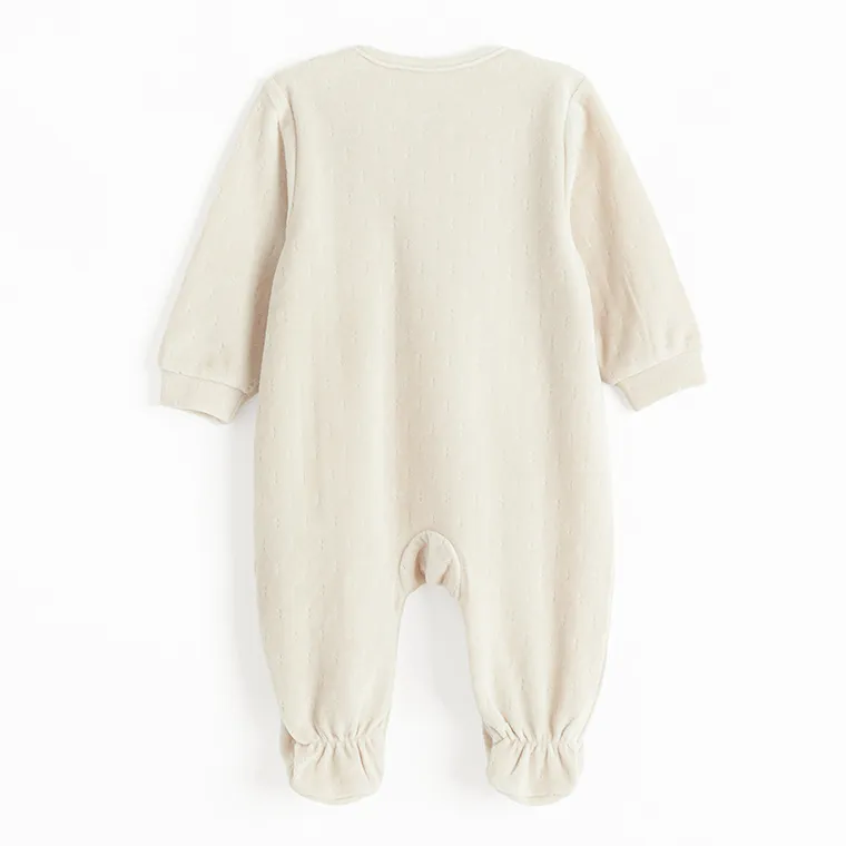 Cool Club, Pajac niemowlęcy, welurowy, beżowy